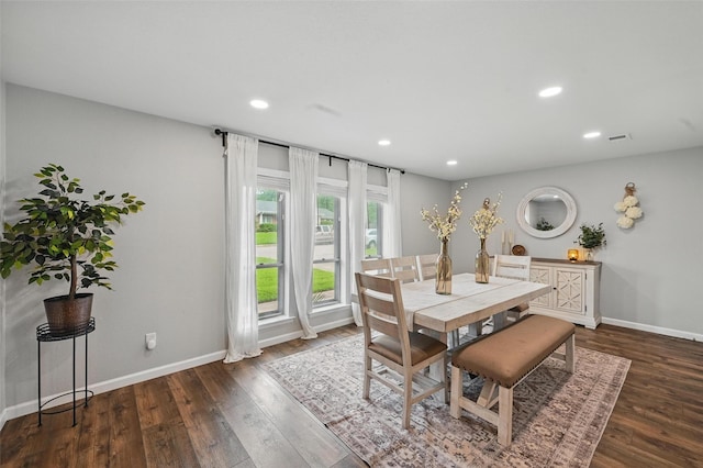 2108 Stonegate Dr N, Bedford, TX 76021 - dining space featuring baseboards, recessed lighting, and wood finished floors