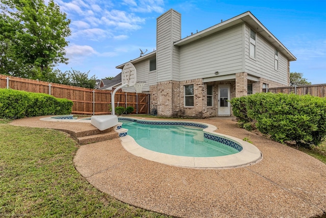 view of pool featuring a fenced in pool and a fenced backyard