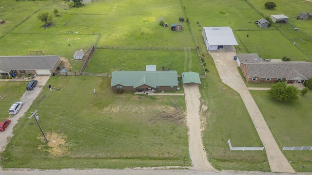 bird's eye view with a rural view