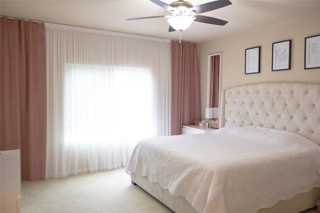 bedroom with carpet and ceiling fan