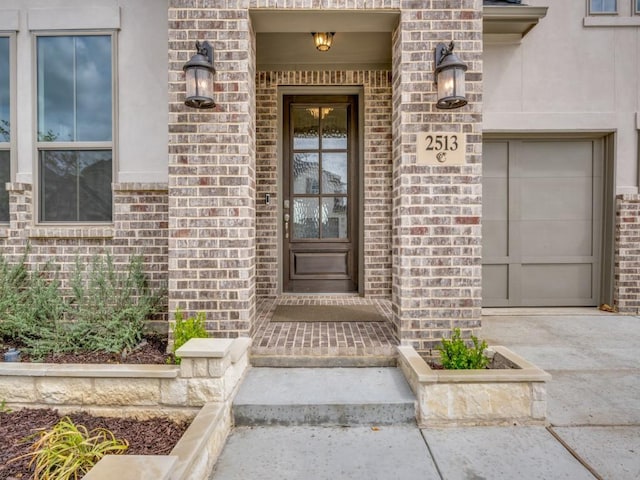 2513 Silver Leaf Dr, Northlake, TX 76226 - entrance to property with stucco siding, brick siding, driveway, and a garage