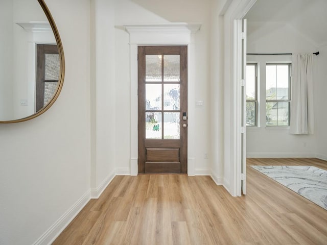 2513 Silver Leaf Dr, Northlake, TX 76226 - doorway to outside with baseboards, plenty of natural light, and light wood-type flooring
