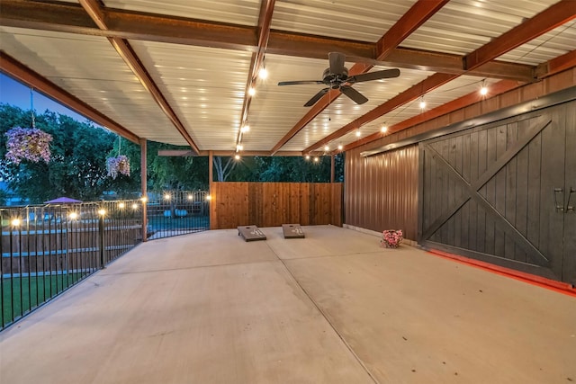 7839 Blanchard Way, Fort Worth, TX 76126 - view of patio / terrace with fence and a ceiling fan