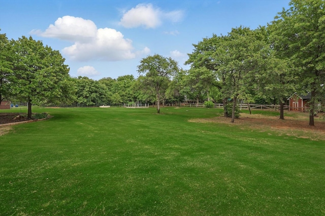 view of yard with fence