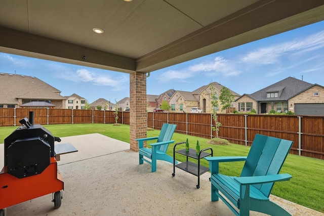 1210 Blazingstar Dr, Haslet, TX 76177 - view of patio / terrace featuring a fenced backyard and a residential view