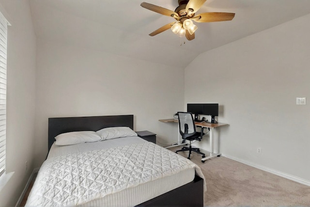 1907 Sandpiper Way, Princeton, TX 75407 - bedroom with lofted ceiling, baseboards, a ceiling fan, and carpet