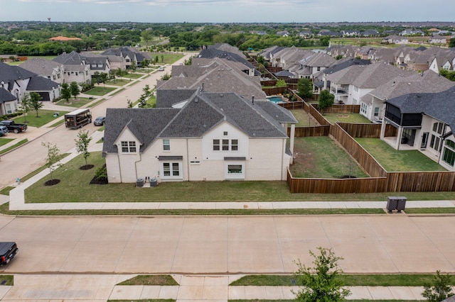 bird's eye view with a residential view