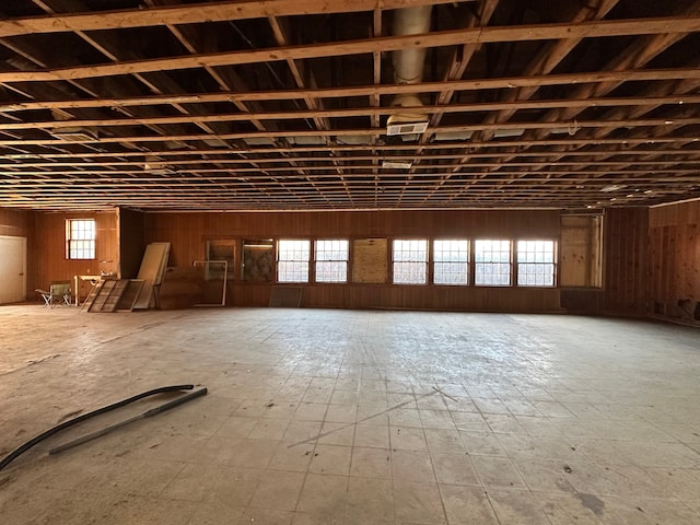 misc room with wood walls