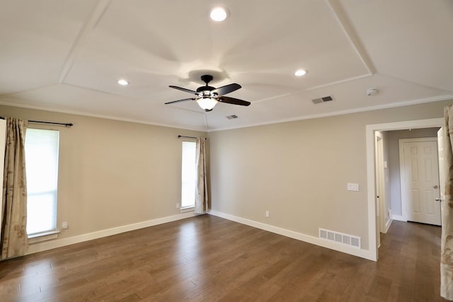 3509 Arbuckle Dr, Plano, TX 75075 - unfurnished room featuring baseboards, a ceiling fan, recessed lighting, and visible vents