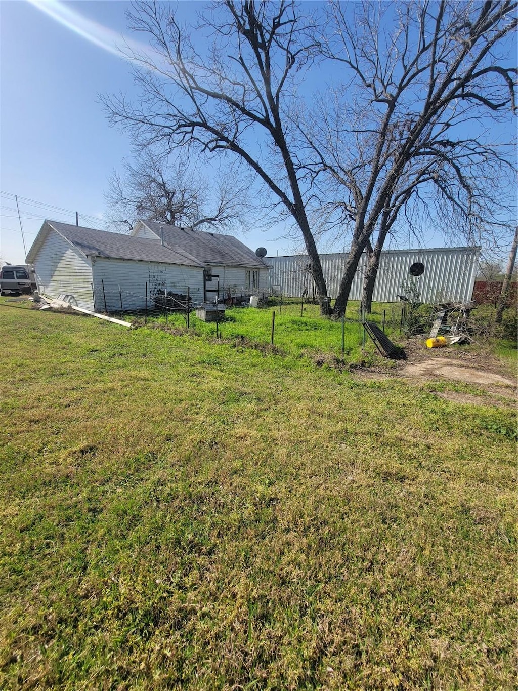 view of yard with fence