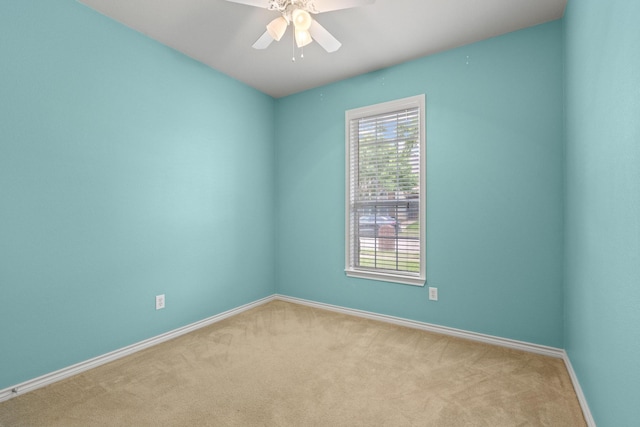 689 Bonham Dr, Lavon, TX 75166 - spare room with carpet flooring, a ceiling fan, and baseboards