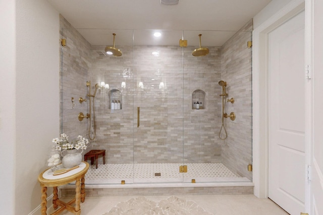full bathroom with a stall shower