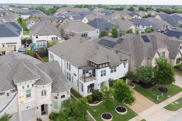 bird's eye view with a residential view