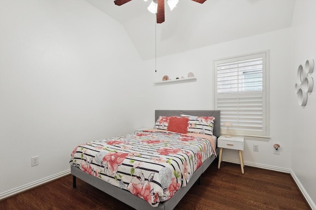 5729 New Castle Dr, Richardson, TX 75082 - bedroom featuring baseboards, wood finished floors, and vaulted ceiling