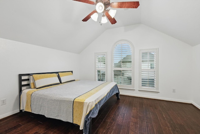 5729 New Castle Dr, Richardson, TX 75082 - bedroom with wood-type flooring, a ceiling fan, and vaulted ceiling