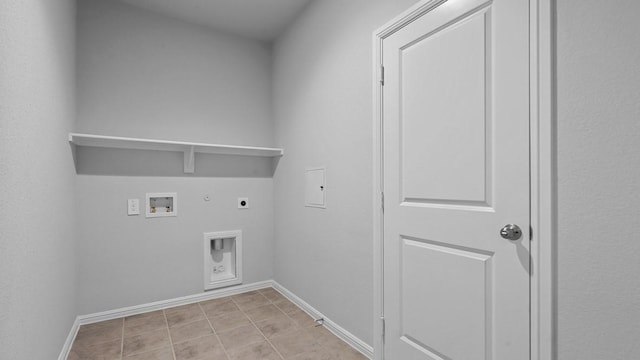 laundry room featuring washer hookup, hookup for an electric dryer, laundry area, hookup for a gas dryer, and baseboards