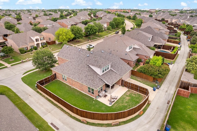 drone / aerial view with a residential view