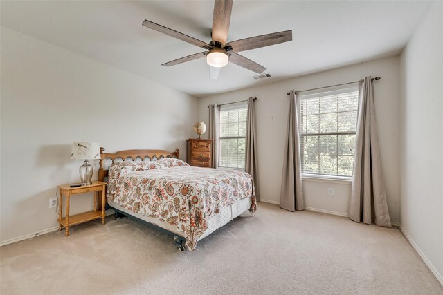 4312 Summer Star Ln, Fort Worth, TX 76244 - bedroom featuring visible vents, a ceiling fan, carpet, and baseboards