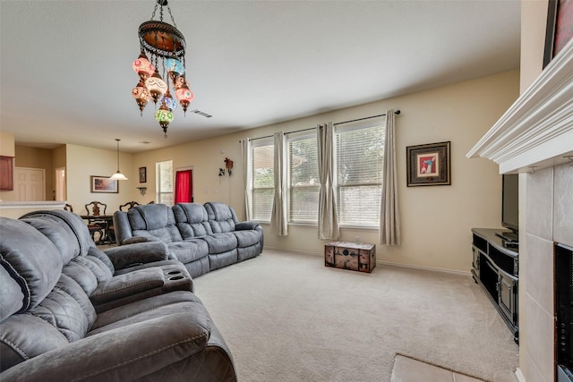 4312 Summer Star Ln, Fort Worth, TX 76244 - carpeted living area with visible vents and baseboards