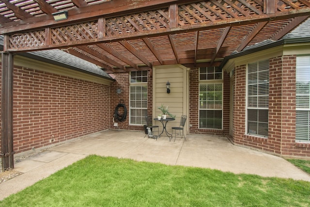 view of patio / terrace with a pergola