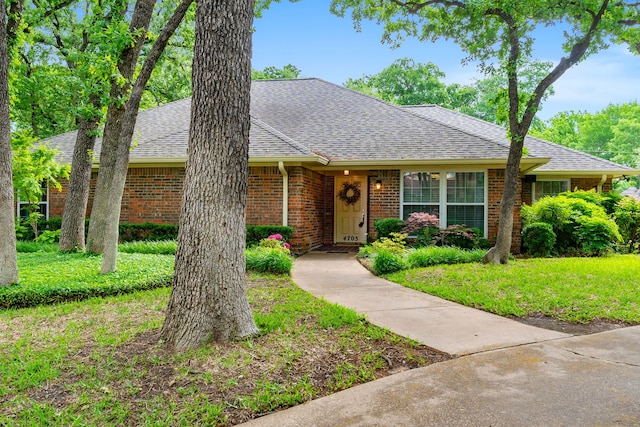 4705 El Salvador Ct, Arlington, TX 76017 - ranch-style home featuring brick siding, a front lawn, and roof with shingles