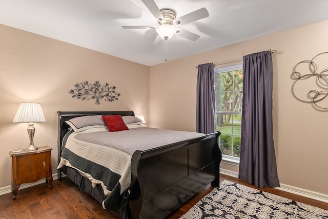 4705 El Salvador Ct, Arlington, TX 76017 - bedroom with baseboards, ceiling fan, and wood finished floors