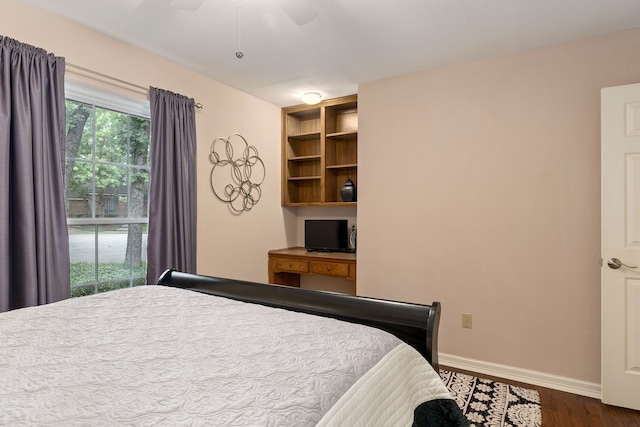 4705 El Salvador Ct, Arlington, TX 76017 - bedroom featuring baseboards, ceiling fan, and dark wood finished floors