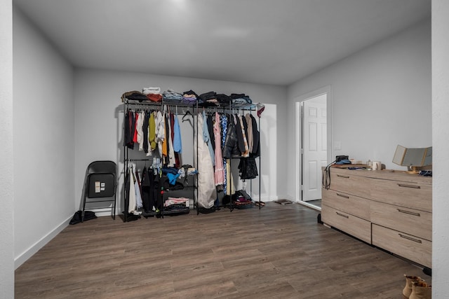 172 High School Dr, Lewisville, TX 75057 - spacious closet featuring dark wood-type flooring