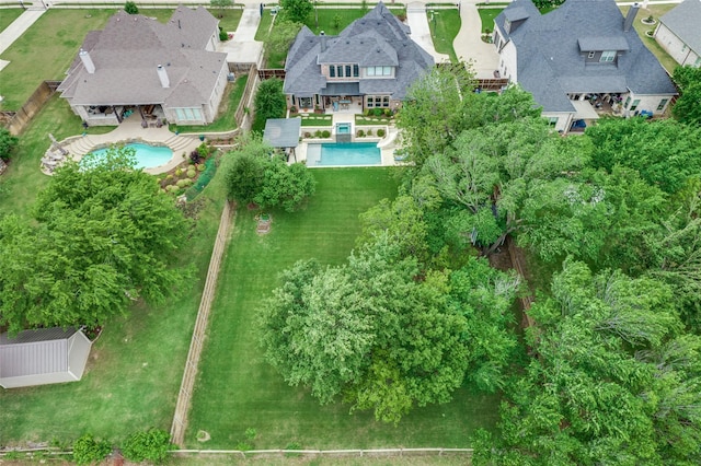 drone / aerial view featuring a residential view