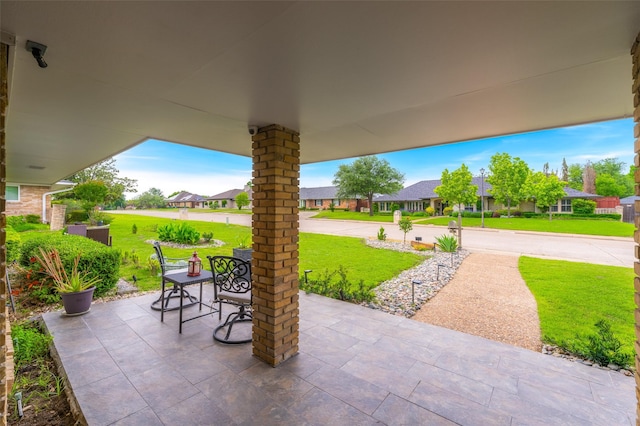 view of patio featuring a residential view