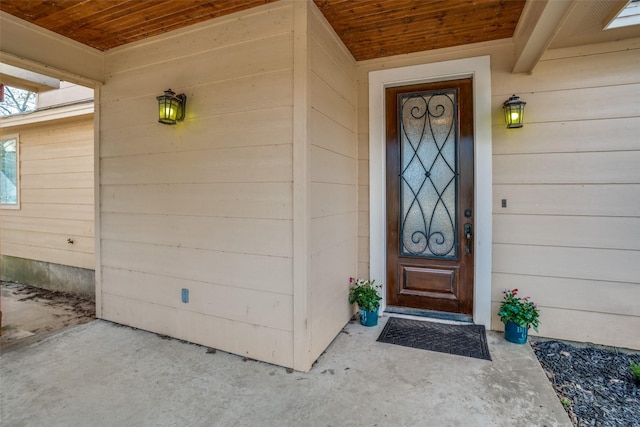 view of exterior entry