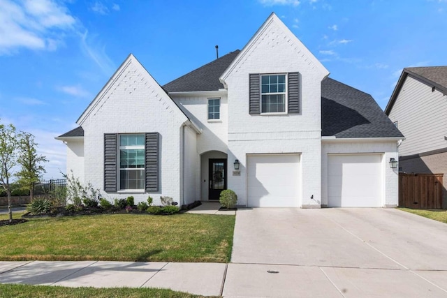 14336 Capridge Rd, Fort Worth, TX 76008 - view of front of home featuring brick siding, driveway, a garage, and a shingled roof