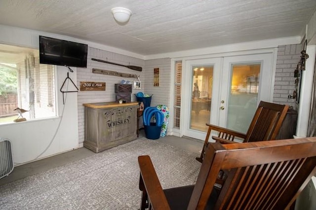 interior space with french doors