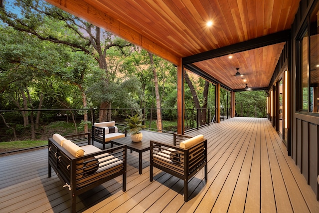 deck with an outdoor hangout area