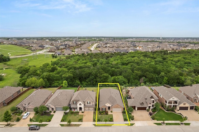 bird's eye view with a residential view
