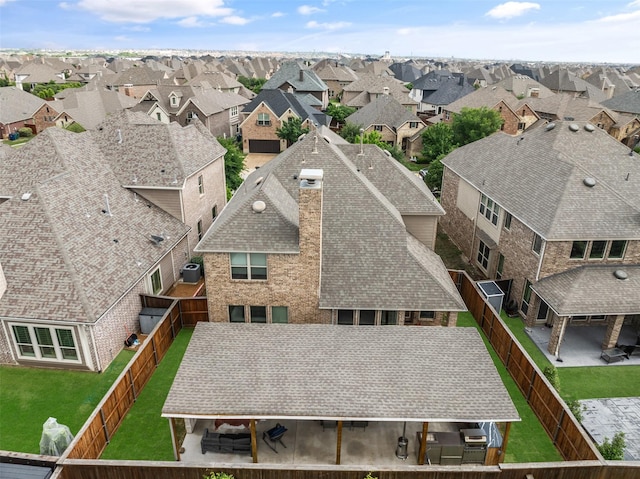 drone / aerial view with a residential view