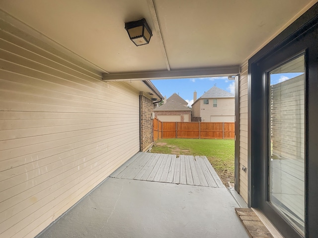 view of patio featuring a fenced backyard