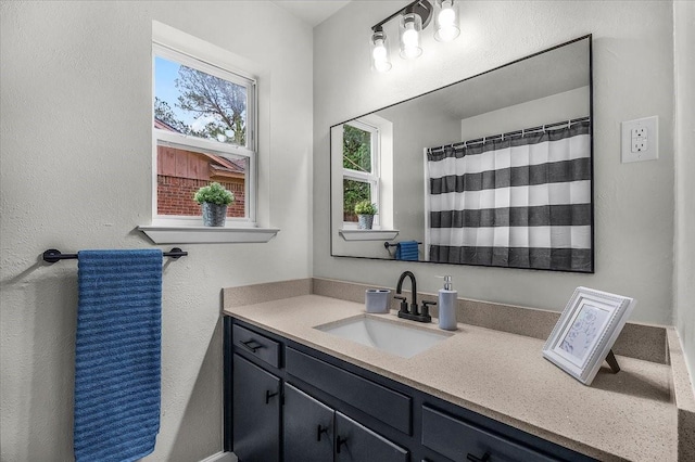 1013 Springdale Rd, Bedford, TX 76021 - bathroom with vanity and curtained shower