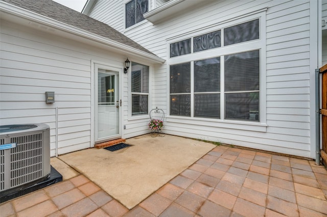 view of patio featuring central air condition unit
