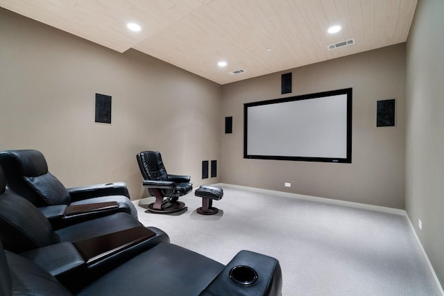 11715 Parwen Dr, Dallas, TX 75230 - carpeted cinema room featuring baseboards, recessed lighting, and visible vents