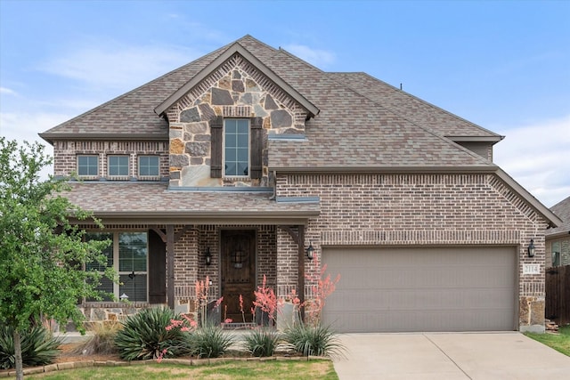 2114 Burke Dr, Princeton, TX 75407 - traditional-style home featuring roof with shingles, an attached garage, concrete driveway, and brick siding