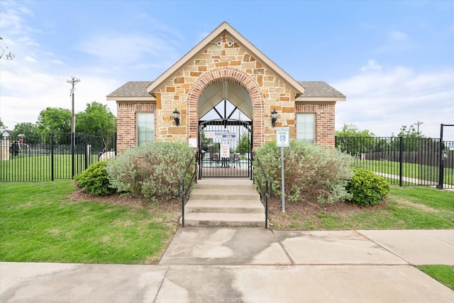 2114 Burke Dr, Princeton, TX 75407 - exterior space featuring fence, a shingled roof, a yard, and brick siding