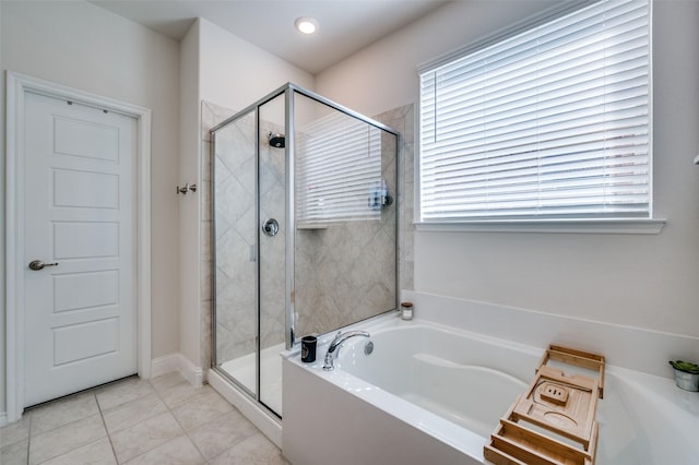 1529 Babb Ln, Celina, TX 75009 - full bath featuring tile patterned flooring, a shower stall, and a garden tub