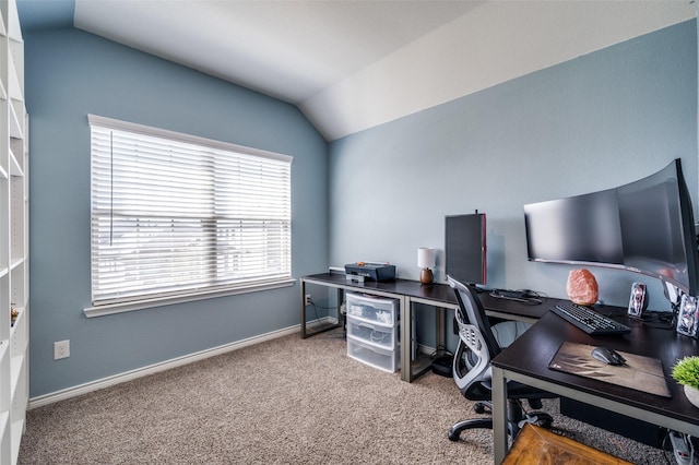 1529 Babb Ln, Celina, TX 75009 - carpeted office space featuring baseboards and vaulted ceiling