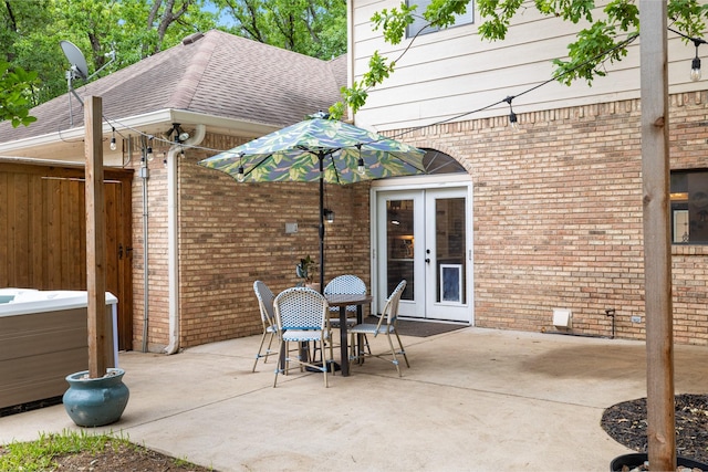 view of patio / terrace featuring french doors