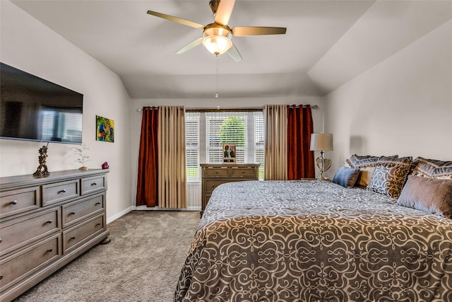 621 Hazeltine Rd, Red Oak, TX 75154 - bedroom with lofted ceiling, carpet, ceiling fan, and baseboards