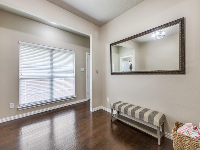8410 Victory St, Rowlett, TX 75089 - interior space featuring baseboards, washer / clothes dryer, and wood finished floors