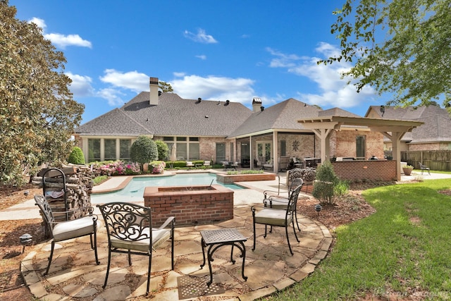 1123 Waters Edge Cir, Shreveport, LA 71106 - view of patio featuring a fenced in pool, fence, and a jacuzzi