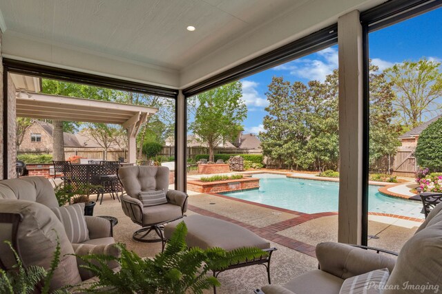 1123 Waters Edge Cir, Shreveport, LA 71106 - sunroom / solarium featuring a pool