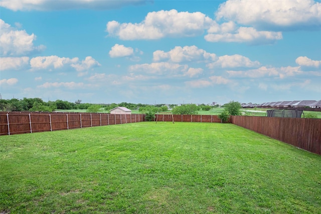 view of yard featuring a fenced backyard